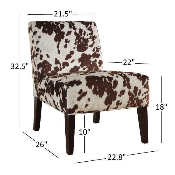 Peterson Cowhide Fabric Slipper Accent Chair by iNSPIRE Q Bold