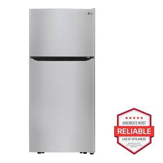 LG 30 in. W 20 cu. ft. Top Freezer Refrigerator w LED Lighting SmartDiagnosis and Multi-Air Flow in Stainless Steel LTCS20030S