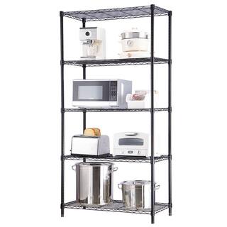 mzg 5 Tier Black Coating Utility Wire Shelving Unit 18 in. x 36 in. x 72 in. E4590180OK501LB