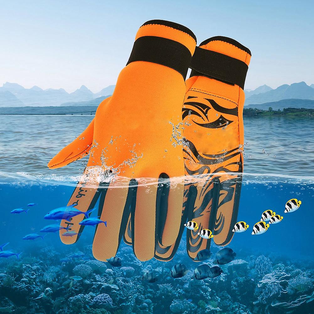 Keep Diving 2mm Warm Neoprene Gloves Swimming Scuba Snorkeling Gloves Equipment (orange M)