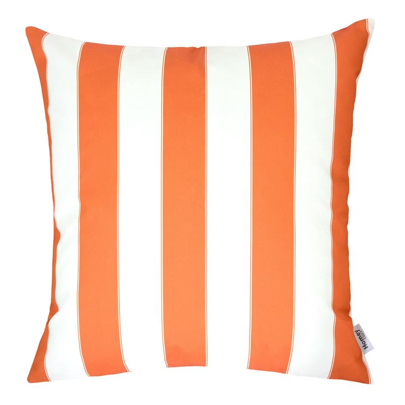 Homey Cozy Olivia 20-inch Stripe Fabric Outdoor Pillow in Orange (Set of 2)