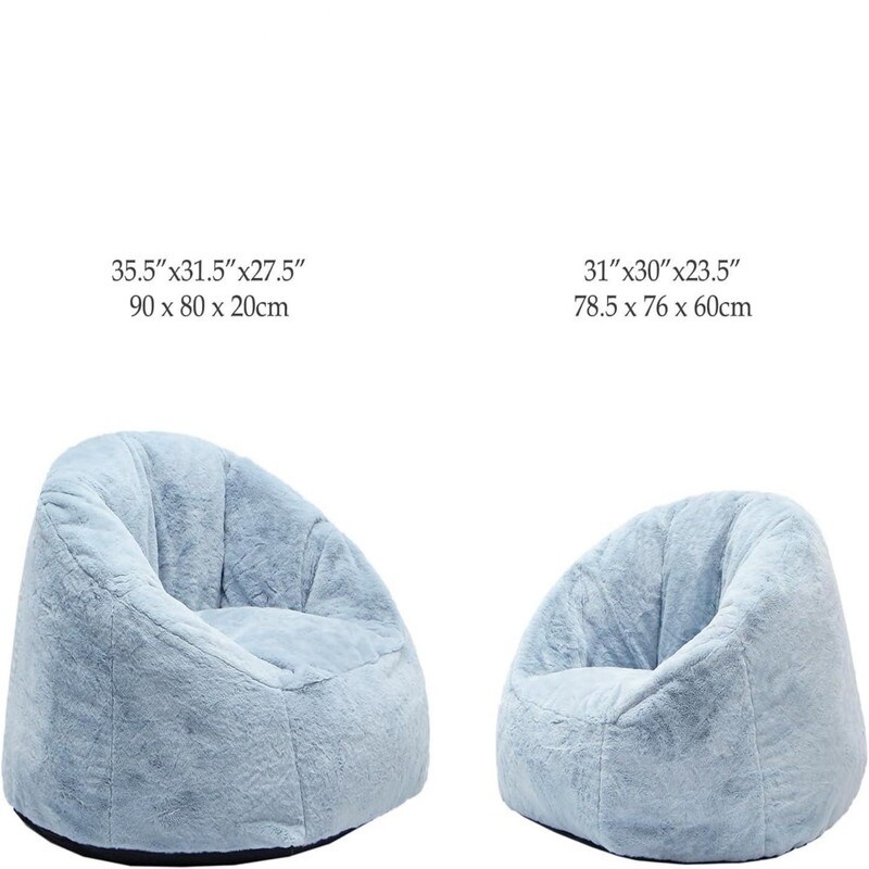 Large Bean Bag Chair 37in Soft Faux Fur