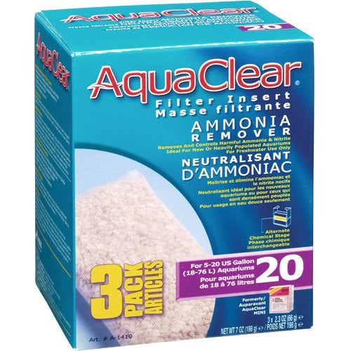 AquaClear 20 Ammonia Remover Filter Insert， 198 g (7 oz)， 3 Pack