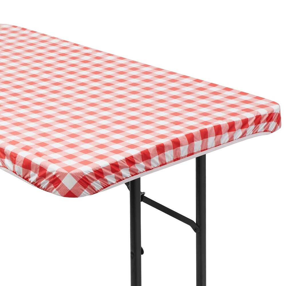 Fitted Vinyl Tablecloth with Flannel Backing  Patterned