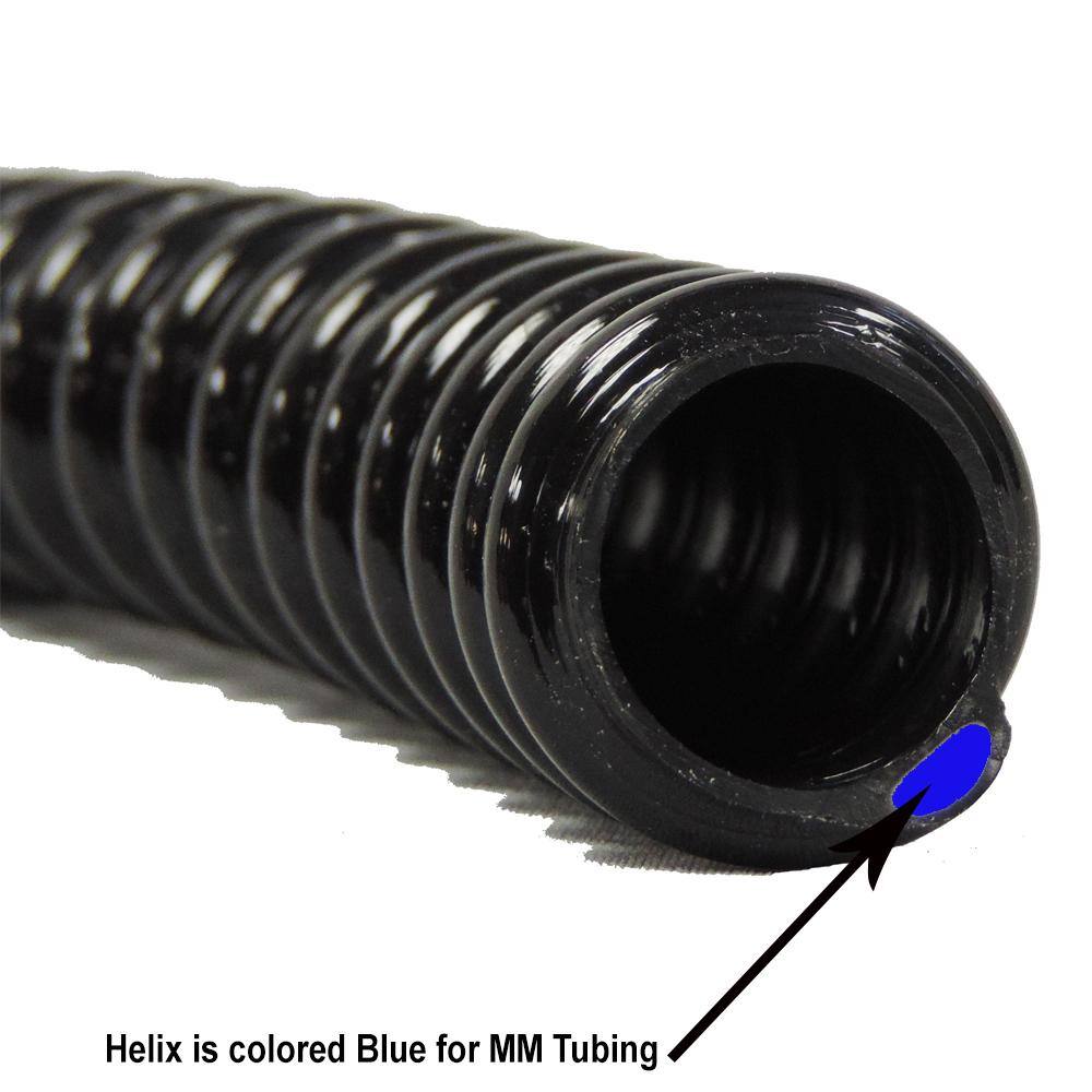 HYDROMAXX 1-14 in. Dia x 25 ft. MM Sizing Black Non Kink Corrugated Flexible PVC Pond Tubing 1302114025