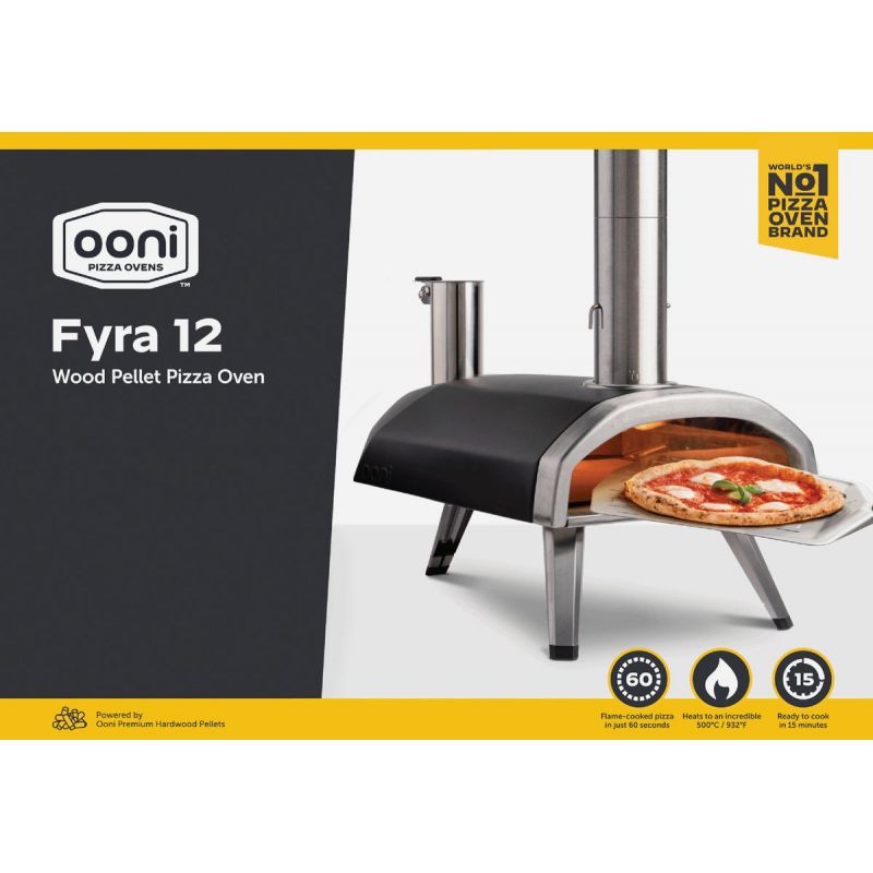 Ooni Fyra 12 Wood Pellet Pizza Oven Blackamp Silver