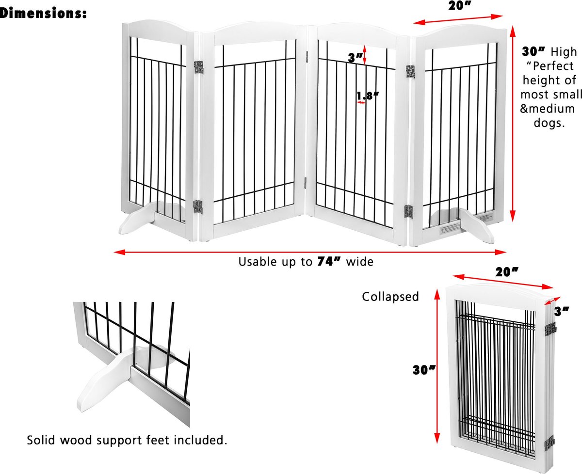 Spirich Freestanding Black Wire Dog Gate