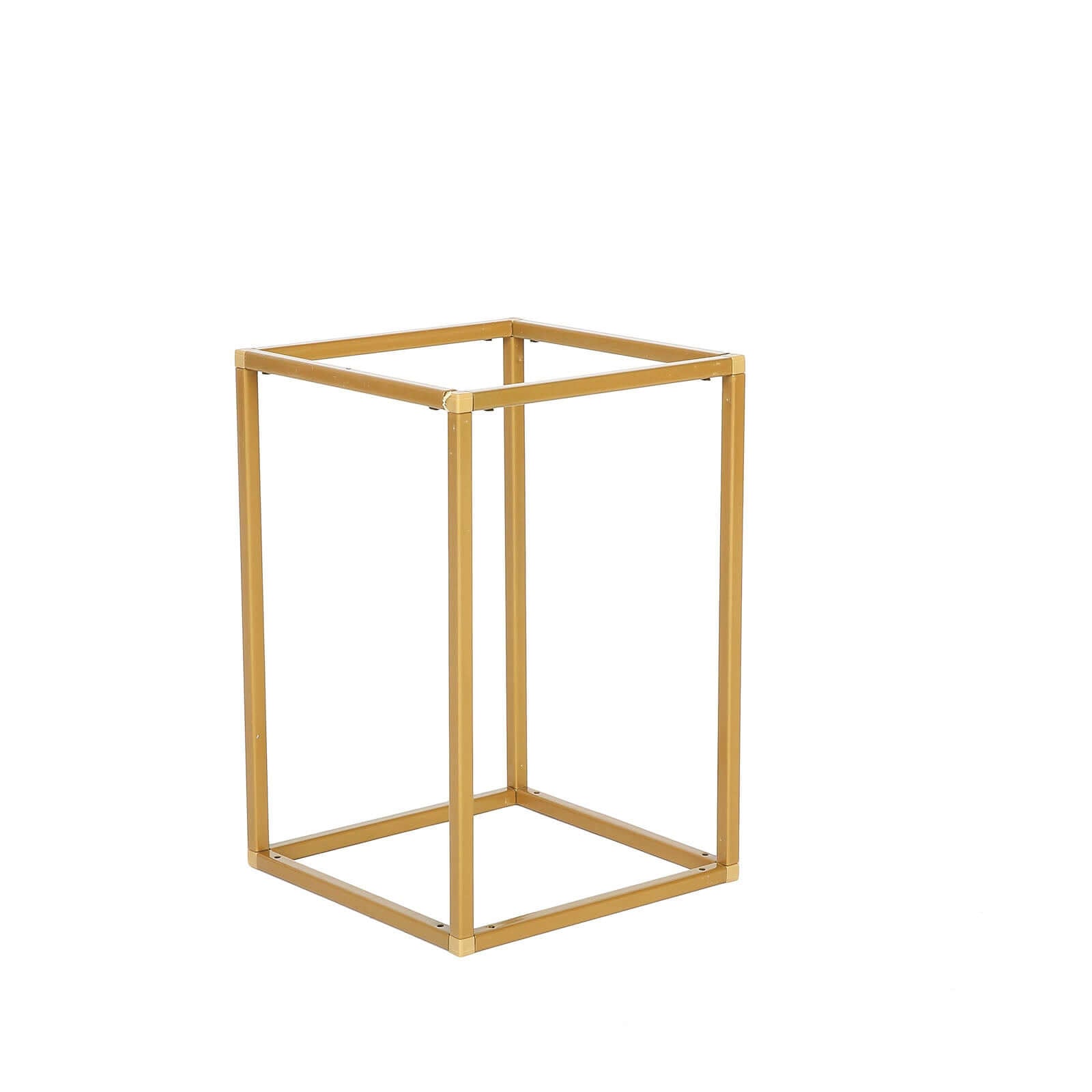 2 Pack Rectangular Gold Metal Wedding Flower Stand, Geometric Column Frame Centerpiece 12