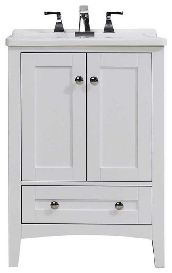 Stufurhome Delia 24 in. x 22 in. White Laundry Utility Sink   Modern   Utility Sinks   by clickhere2shop  Houzz