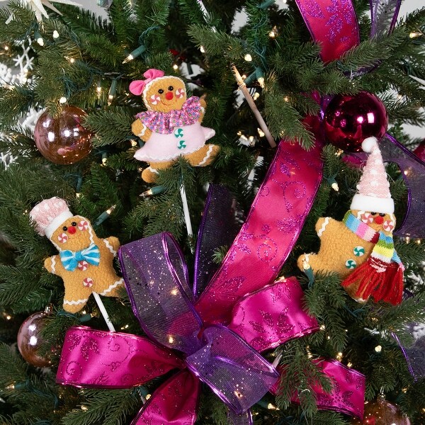 Set of 3 Plush Gingerbread Christmas Picks 10