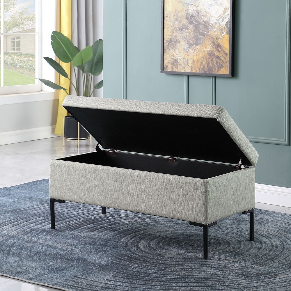 HomePop Large Storage Bench with Metal Legs