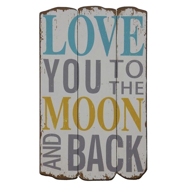 Love You To The Moon Wall D cor 12 quot x19 quot Storied Home