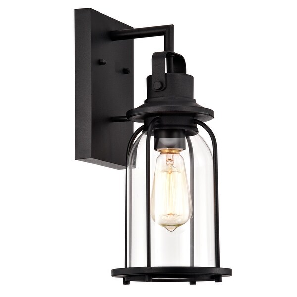 1-light Textured Black Outdoor Wall Lantern Shopping - The Best Deals on Outdoor Wall Lanterns | 37085338