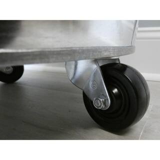 Everbilt 4 in. Black Soft Rubber and Steel Swivel Plate Caster with 225 lbs. Load Rating 49480