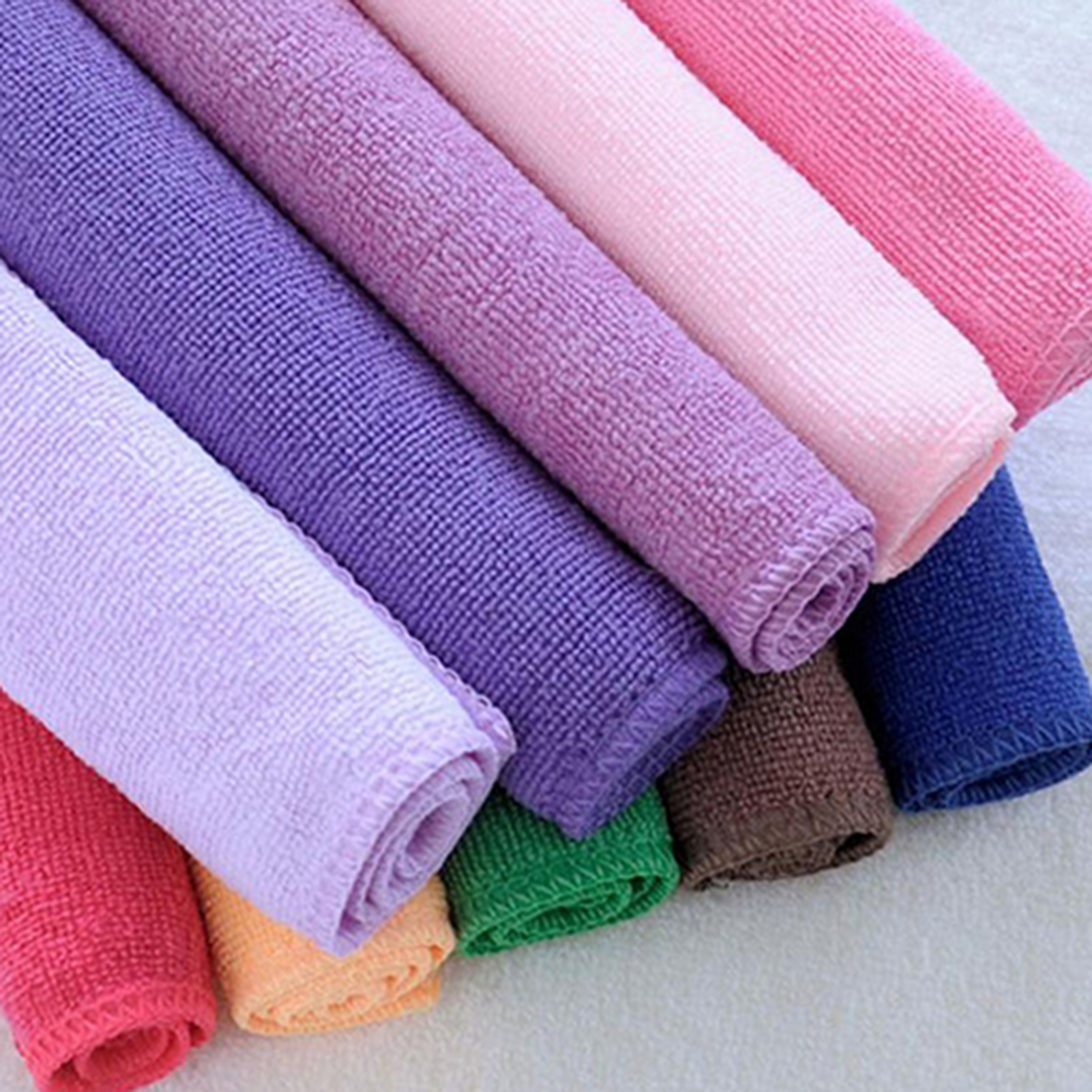 HEVIRGO 10 Pcs Towel Soft Square Shape Polyester Microfiber Household Hand Cloth for Kitchen