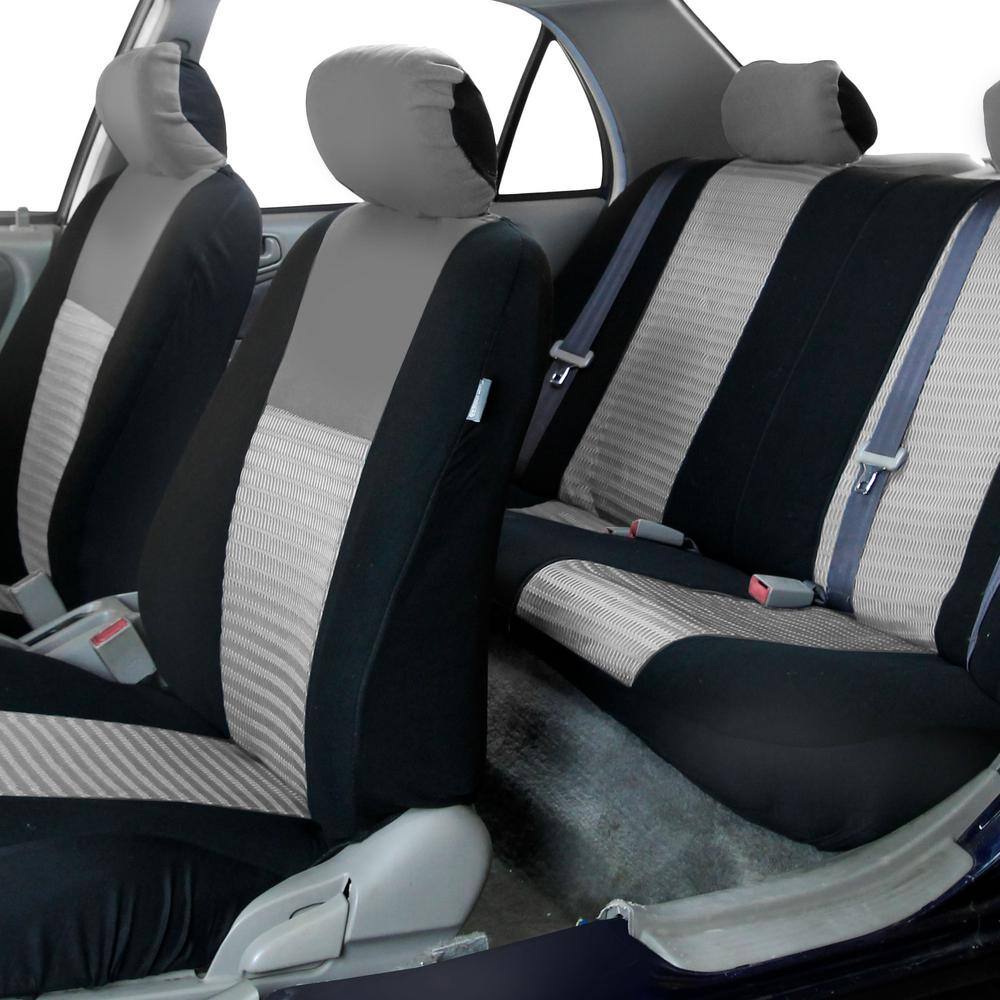 FH Group Fabric 47 in. x 23 in x 1 in. Deluxe 3D Air Mesh Full Set Seat Covers DMFB060GRAY115