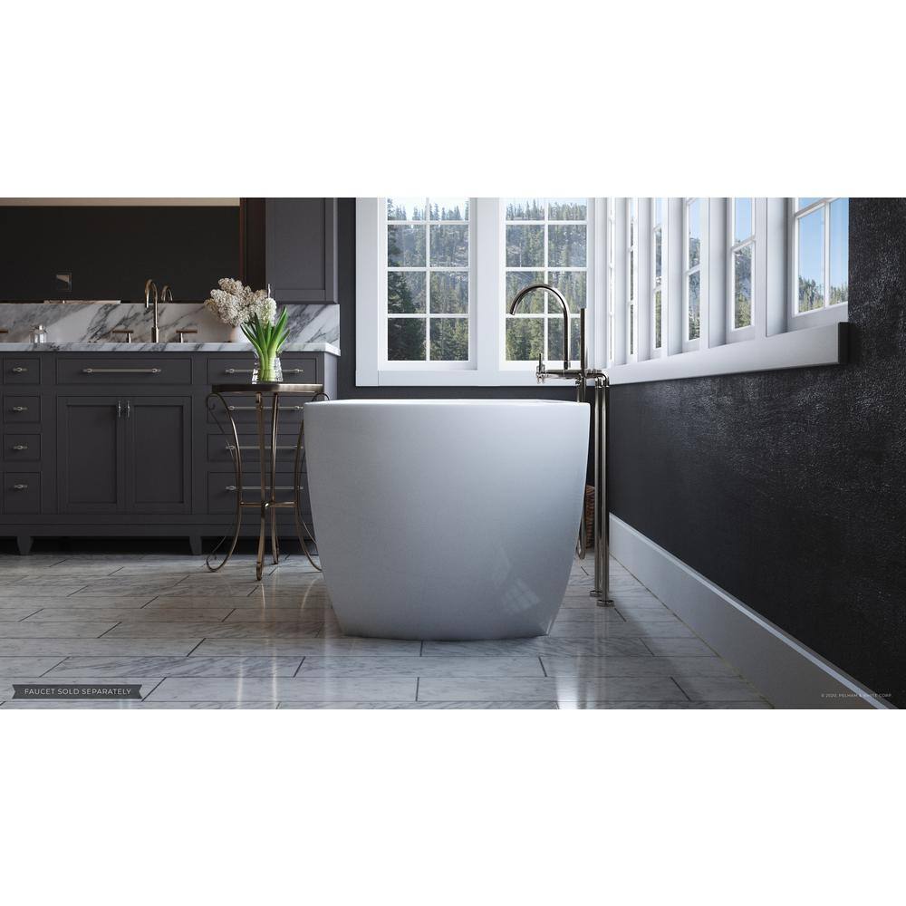 PELHAM  WHITE W-I-D-E Series Bloomfield 67 in. Acrylic Freestanding Tub in White Drain in White PW82083-W