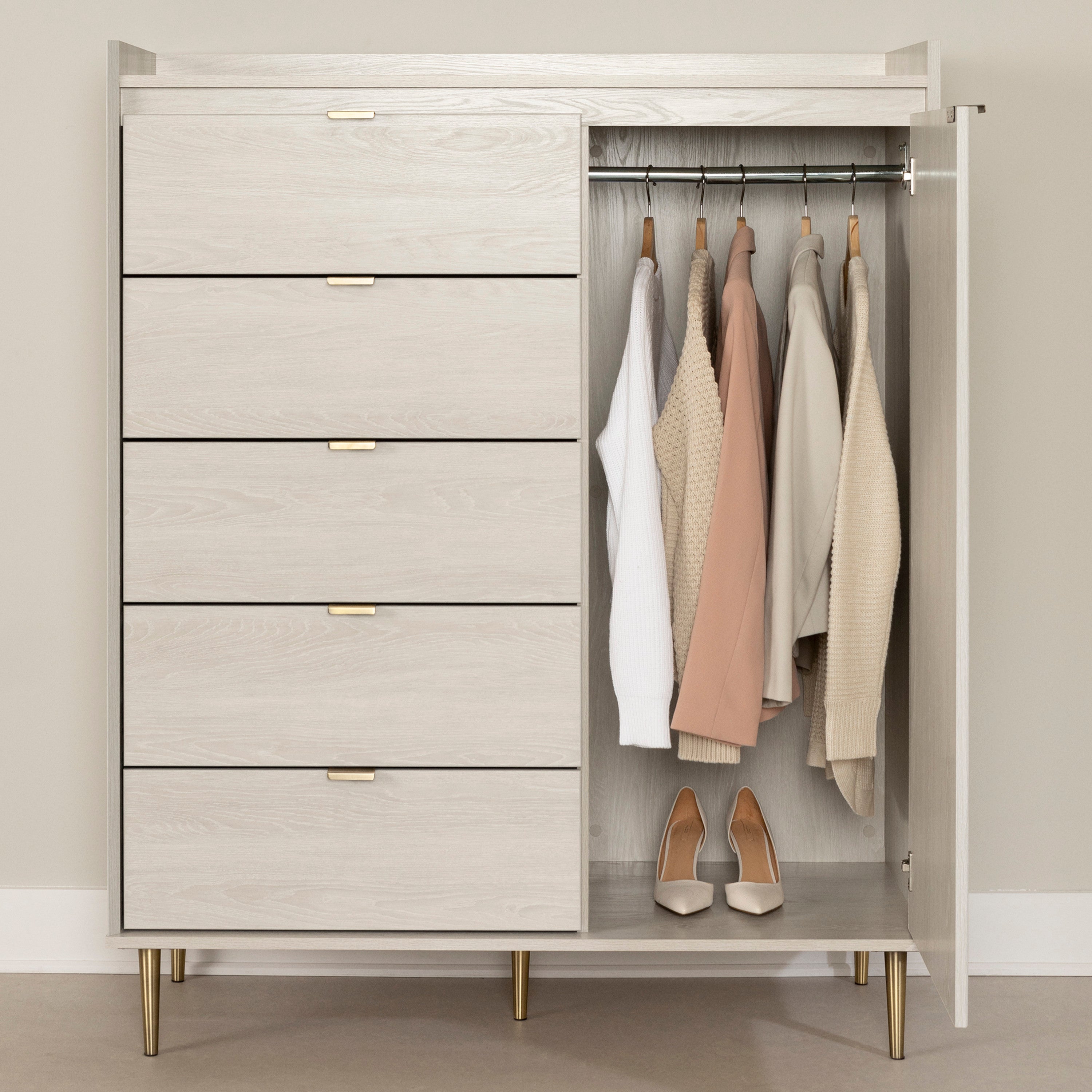 Hype Door Chest with 5 Drawer Winter Oak