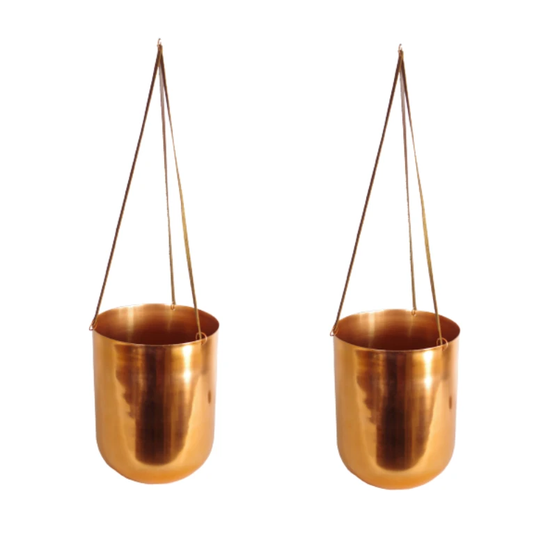 Home Garden Decoration Indoor Copper Plated Wall Garden Planter Hot Selling Industrial Style Hanging Pots Supply