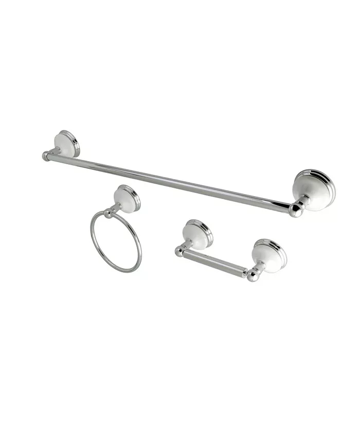 Kingston Brass Victorian 3-Pc.Towel Bar Bathroom Hardware Set in Polished Chrome