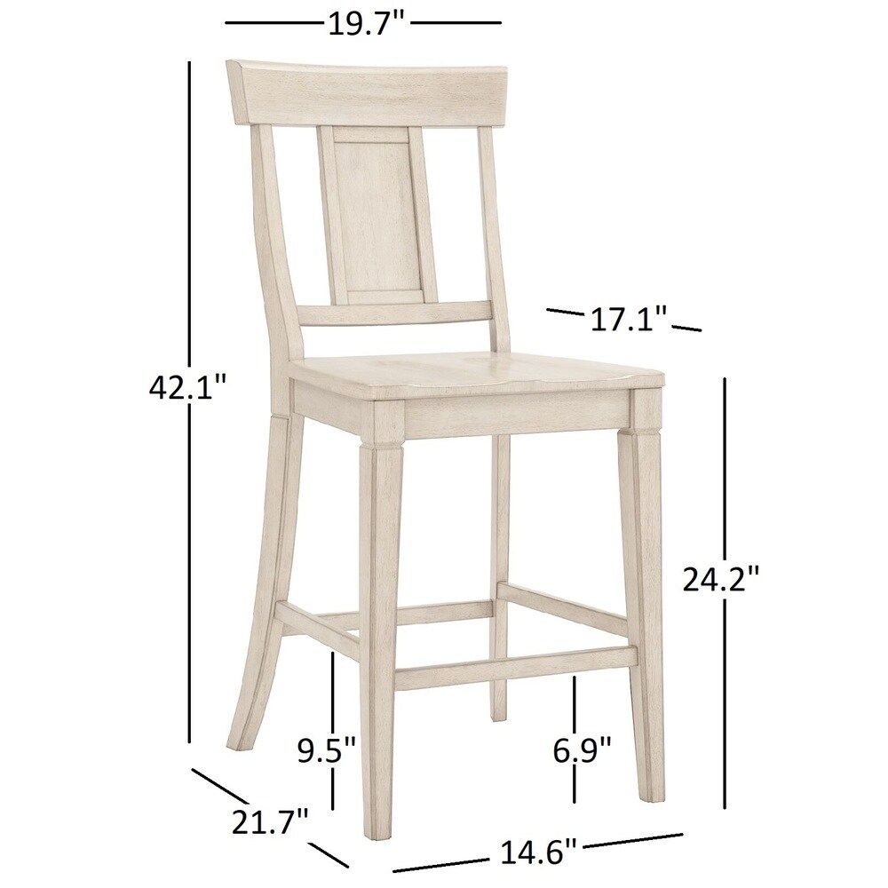 Elena Antique White Extendable Counter Height Dining Set   Panel Back by iNSPIRE Q Classic