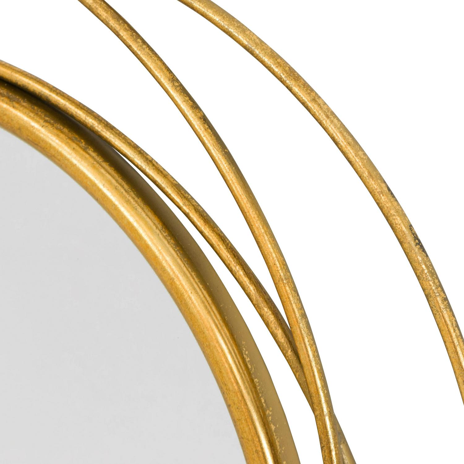 Mia 32 Round Wall Mirror， Gold