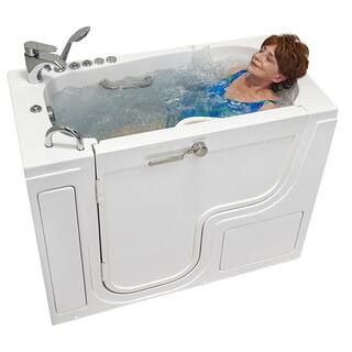 Ella Wheelchair Transfer 26 52 in. Walk-In Whirlpool Bathtub in White with Independent Foot Massage Fast Fill Faucet LHD OLA2652HH2PL