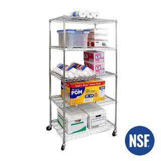 Seville Classics UltraDurable Silver 5-Tier NSF-Certified Steel Wire Garage Storage Shelving Unit (36 in. W x 72 in. H x 24 in. D) SHE24365B