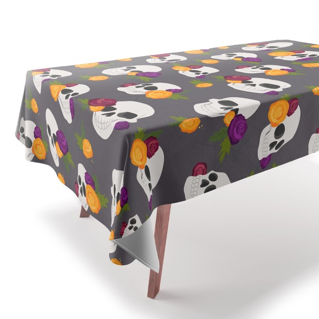 Avenie Halloween Floral Skulls Tablecloth Deny Designs