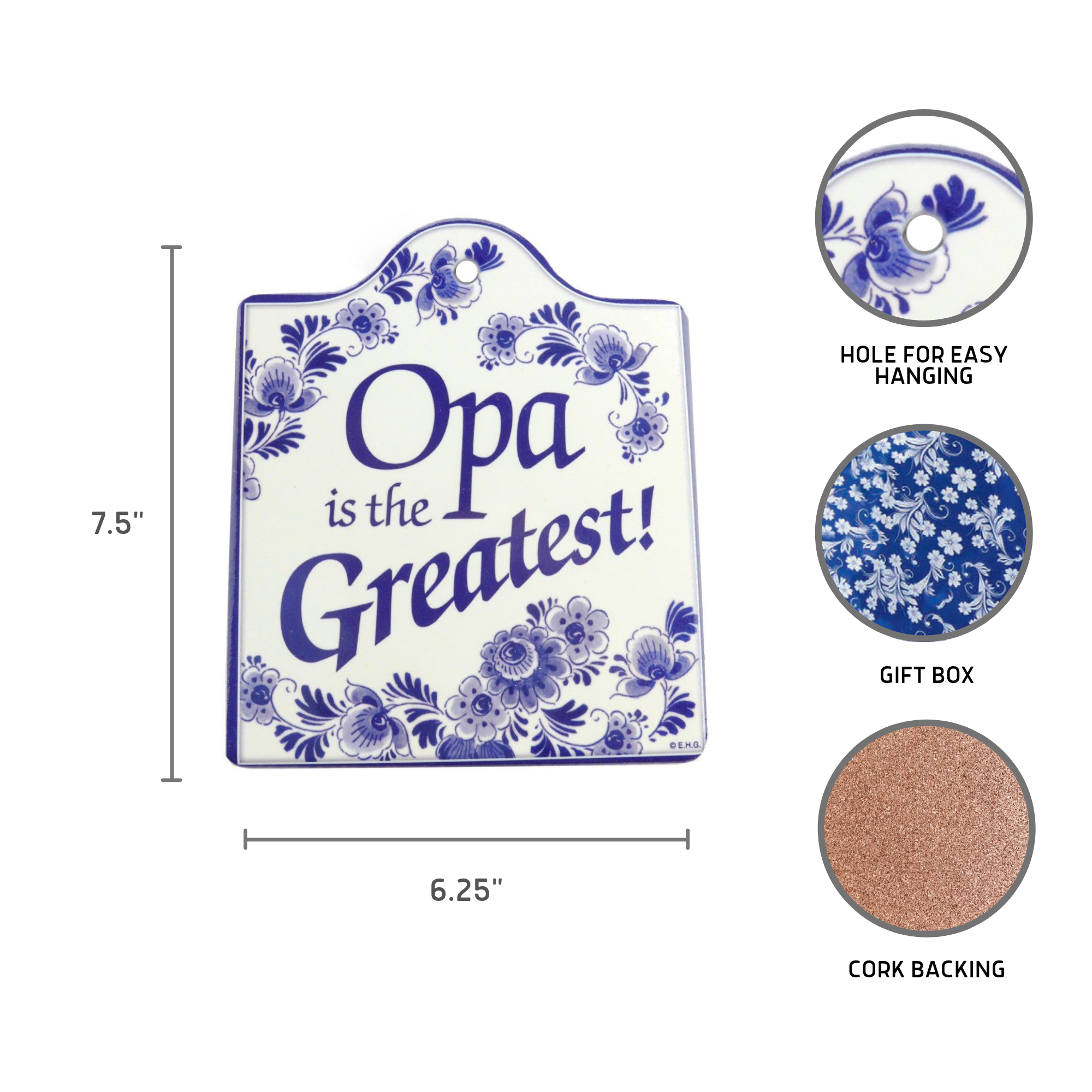 Ceramic Cheeseboard with Cork Backing: Opa