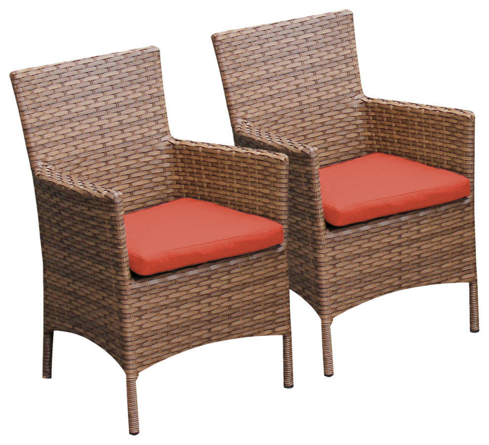 2 Laguna Dining Chairs With Arms   Tropical   Outdoor Dining Chairs   by Design Furnishings  Houzz