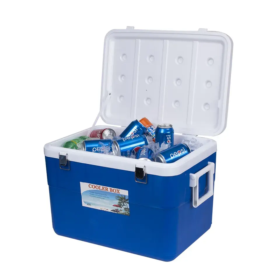 Insulated outdoor camping ice chest cooler box set with handle