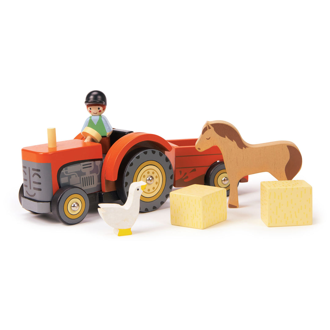 Farmyard Tractor Wooden Toy by Tender Leaf Toys