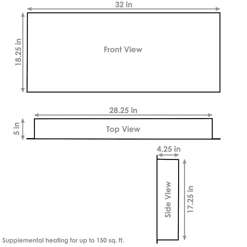 Sunnydaze 32 in Modern Flame Mounted Indoor Electric Fireplace - Black