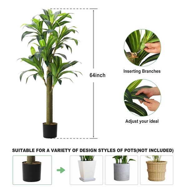 Artificial Tree 5.4 FT，Dracaena Silk Plant