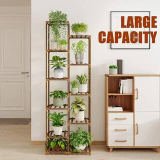 Wooden Plant Stand for Living Room Balcony and Garden (11-Tier) B09SPW3SC4