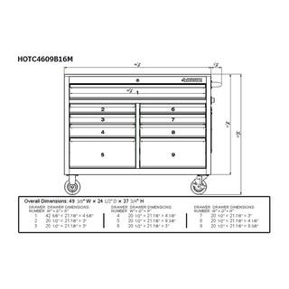 Husky 46 in. W x 24.5 in D Standard Duty 9-Drawer Mobile Workbench Tool Chest with Solid Wood Top in Gloss White HOTC4609BJ6M