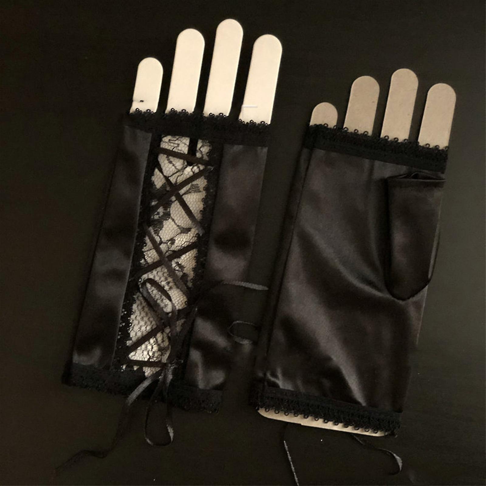 Women Bandage Rope Short Sleeve Gloves Elastic Anti-uv Delicate Cycling Gloves