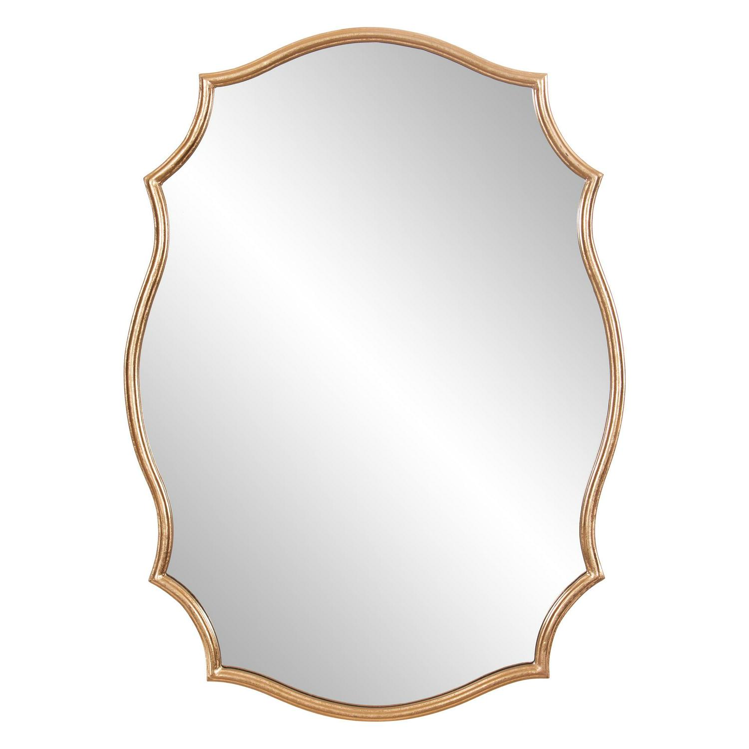 Patton Wall Decor Modern Glam Accent Mirror， Gold， 24and#215;36