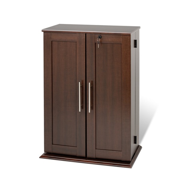 Locking Media Storage Cabinet With Shaker Doors Prepac