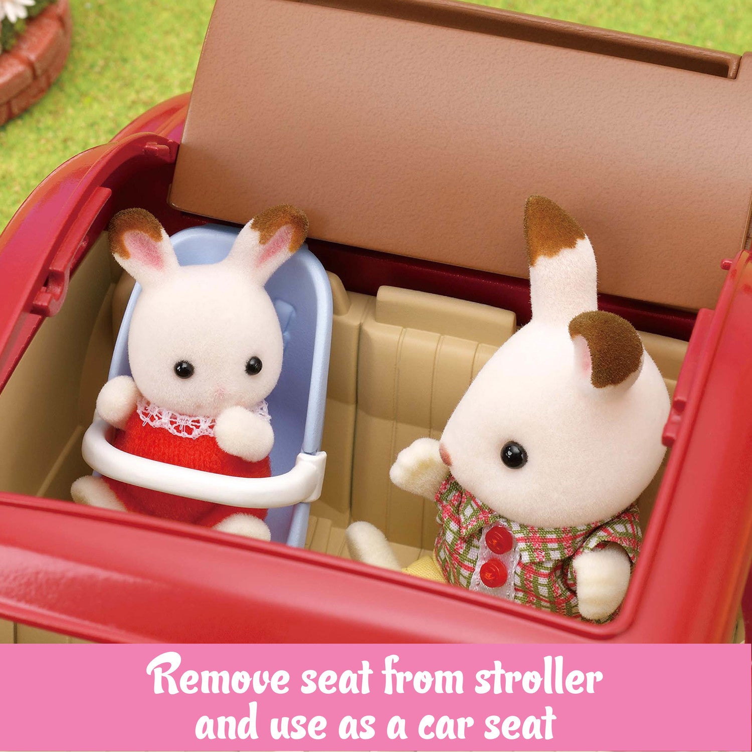 Calico Critters Family Cruising Car Toy Vehicle for Dolls with Baby Stroller Included