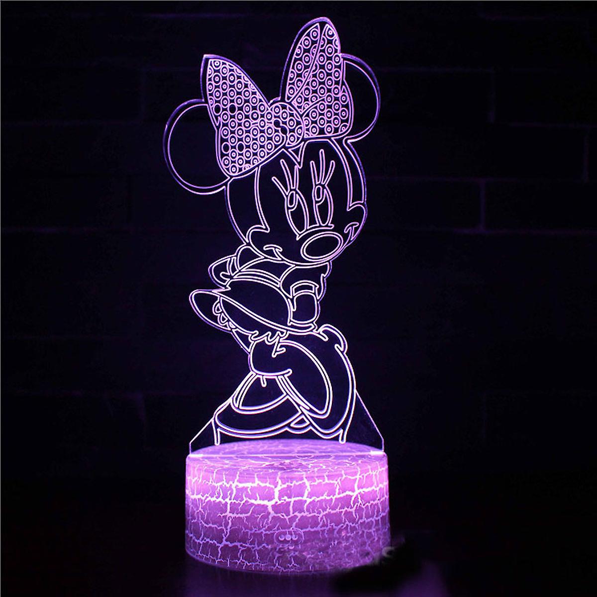 Minnies Illusion Lamp 3d Night Light With 16 Color Change Remote Control，room Dcor