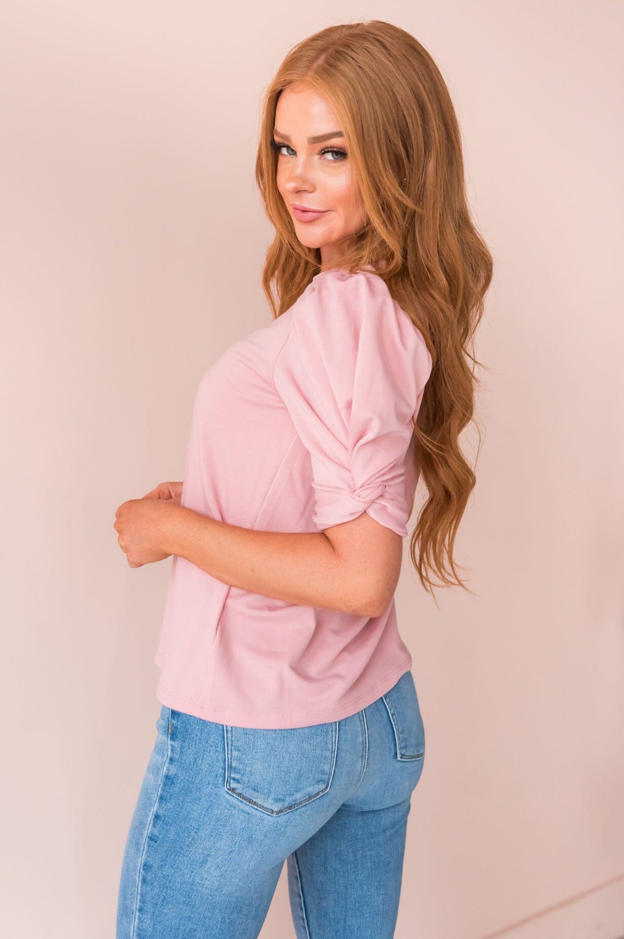 Lovely Skies Modest Puff Sleeve Top