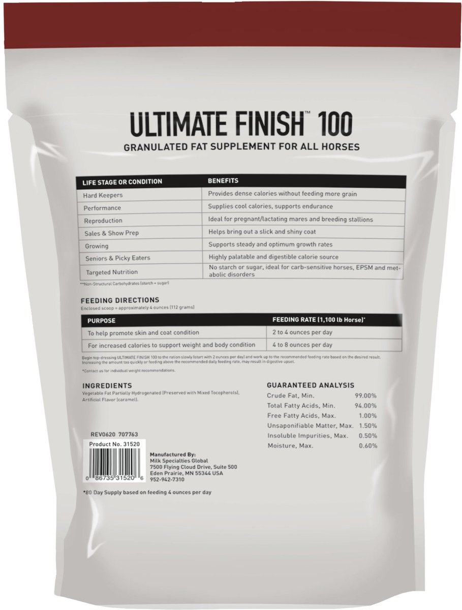 Buckeye Nutrition Ultimate Finish 100 Weight Gain Granules Horse Supplement