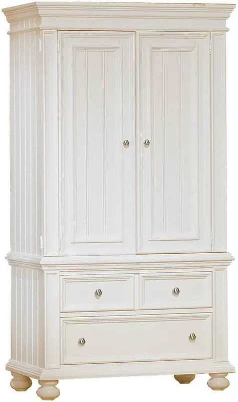 Classic Eggshell White Armoire - Cape Cod