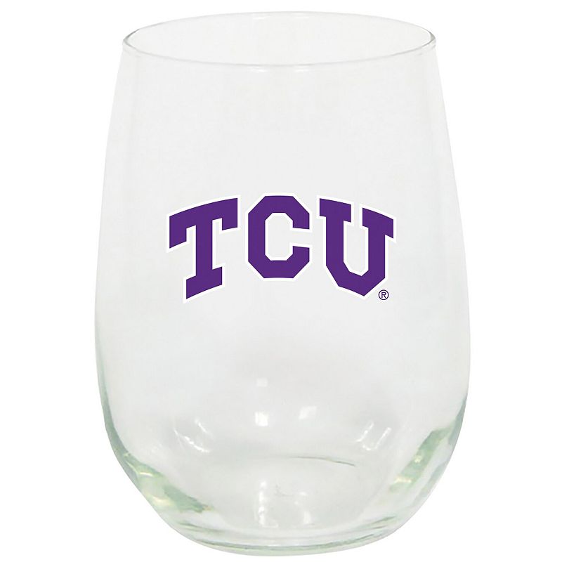 TCU Horned Frogs 15oz. Stemless Wine Glass