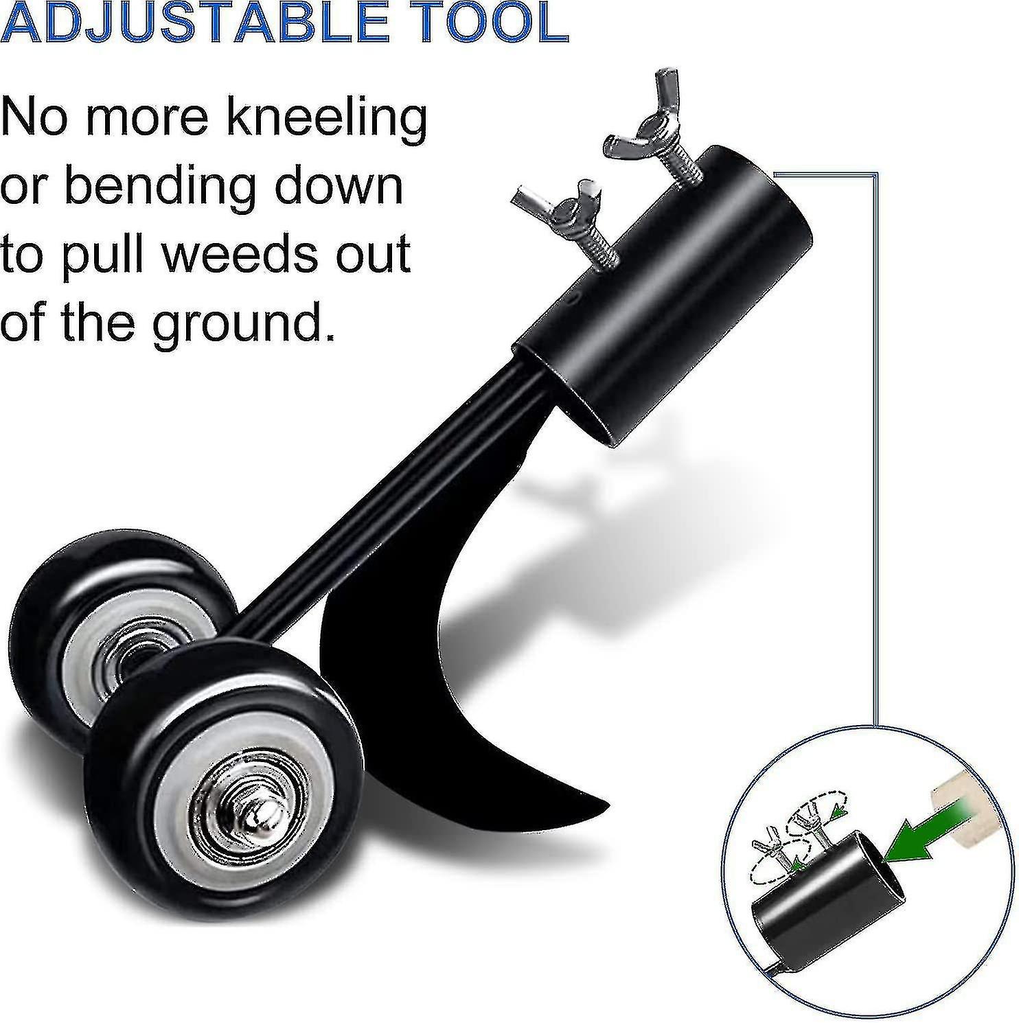 Manual Weeding Tool， Manual Weeder With Wheels， For Cleaning Between Stone Slab Patios And Cisea Law