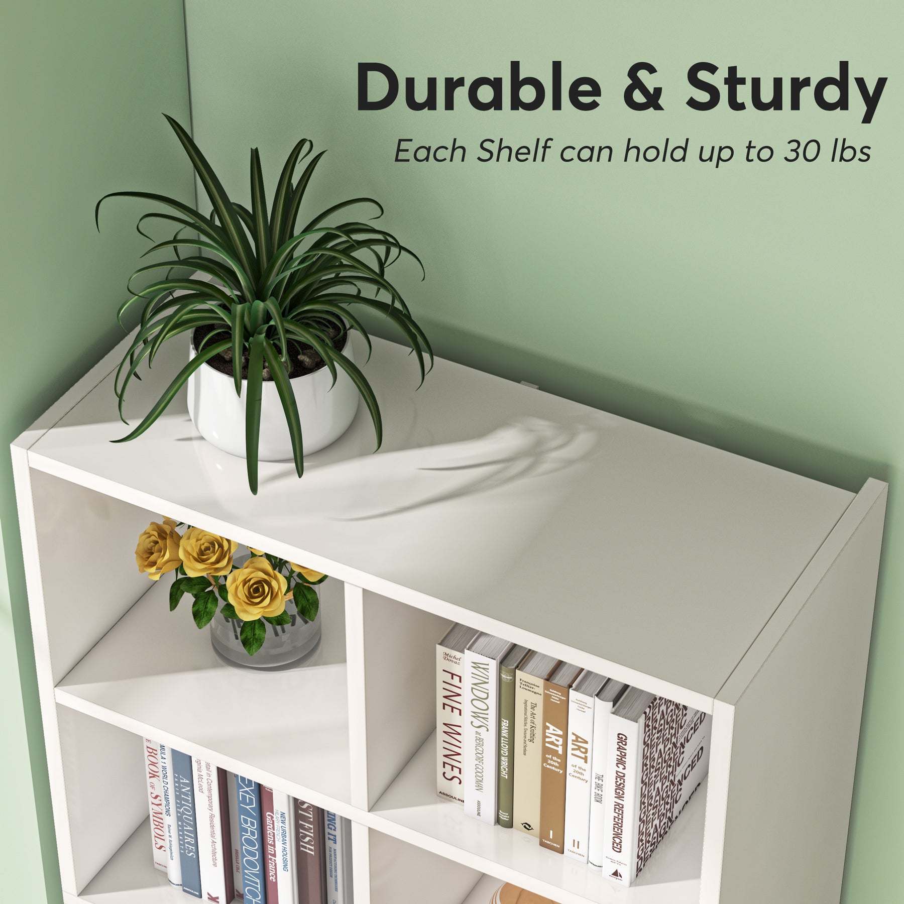 70.9 Bookcase, Modern Bookshelf with 12 Cube Storage