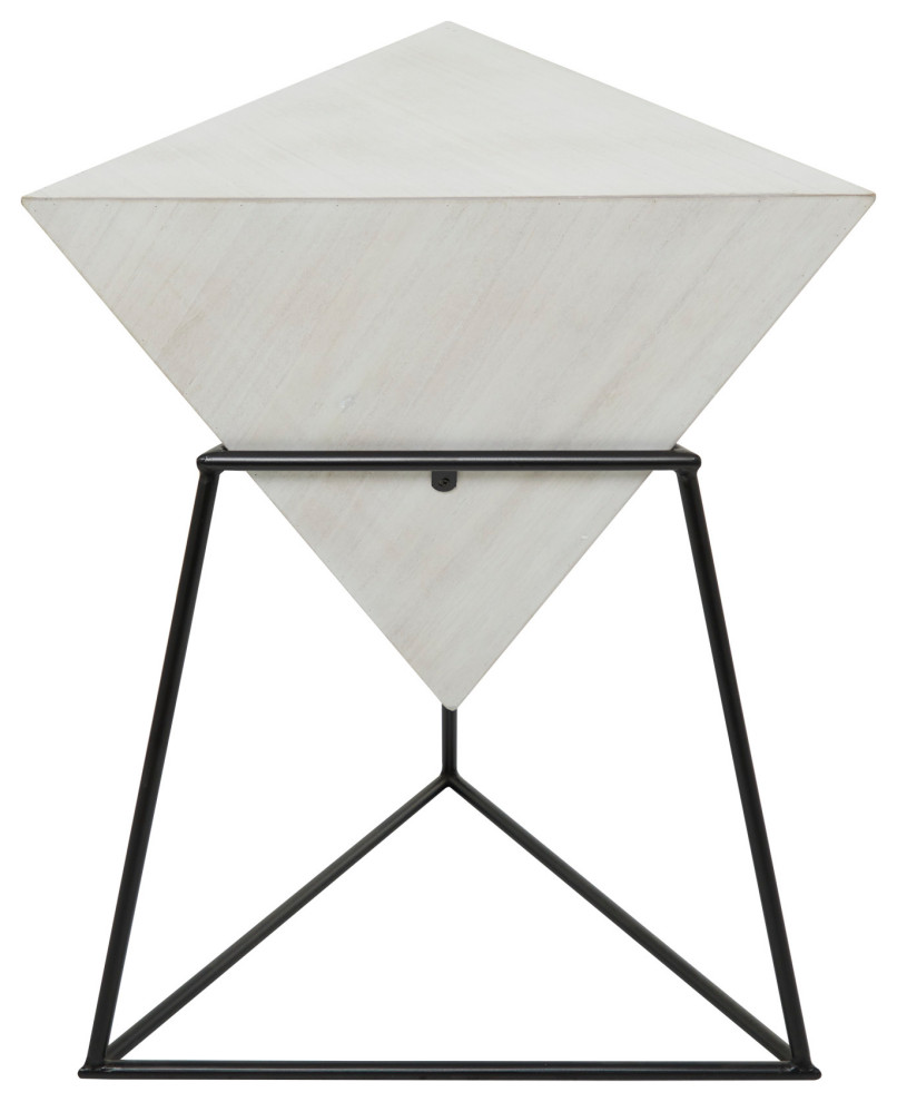 Black Metal and Wood Modern Accent Table 85238   Transitional   Side Tables And End Tables   by Brimfield  ampMay  Houzz