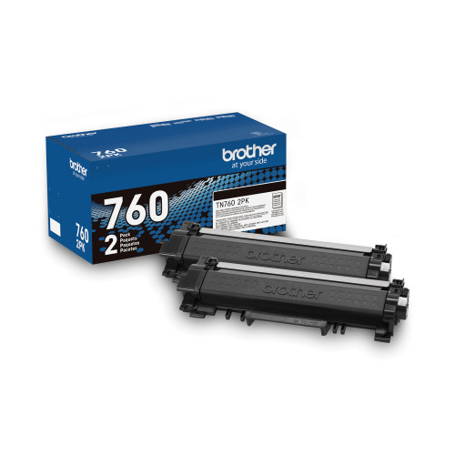 Brother TN7602PK High-Yield Toner， 3，000 Page-Yield， Black， 2/Pack